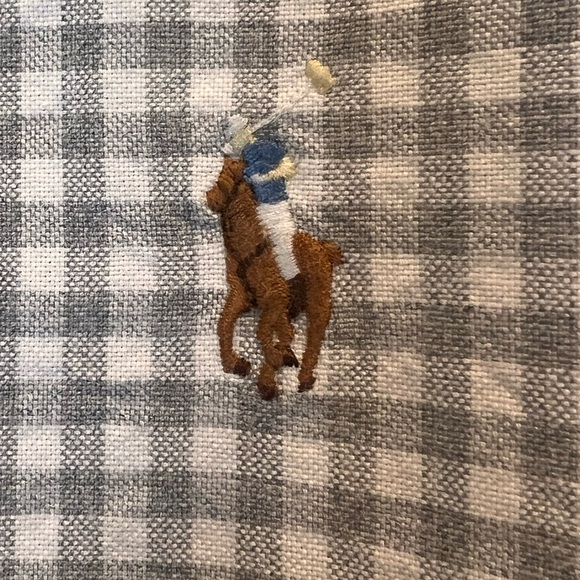 Ralph Lauren Gray & White Checkered Classic Fit Button Up Shirt Flesh Pony XXL - Picture 3 of 10